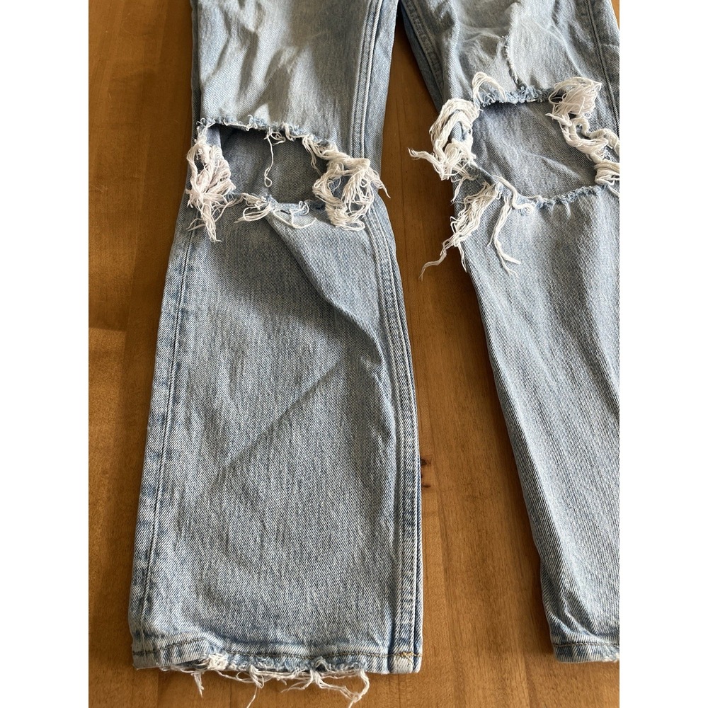 Abercrombie & Fitch Jeans Womens Sz 25 Ultra High Rise 90s Straight Distressed - Picture 3 of 11
